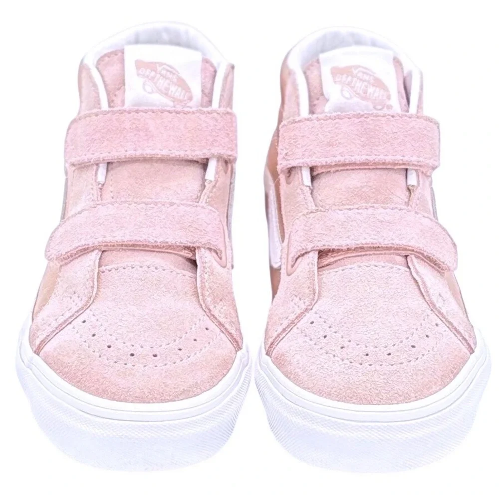 Vans Sk8-Hi Zip Toddler Shoes Rose Gold Pink Suede Hook and Loop Sz 3 US Kids‎